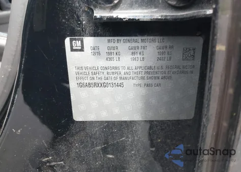 2016 Cadillac Ats Luxury Collection из США, поврежденный, VIN 1G6AB5RXXG0131445